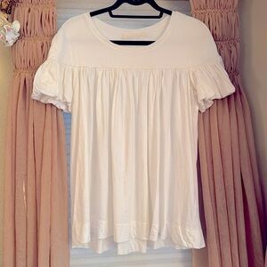 Velvet Leaf Winter White Cotton Blouse